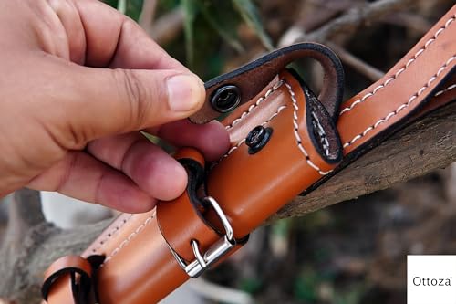 Ottoza Handmade Leather Knife Sheath SIDE DRAW Knife Sheath - Bushcraft Knife Sheath - Hunting Knife Sheath - Survival Knife Sheath - Vertical Knife Sheath Brown TOP GRAIN LEATHER No:75