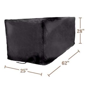 Sturdy Covers Deck Box Defender Cover - All-Season Outdoor Deck Box Cover (Black, Medium)