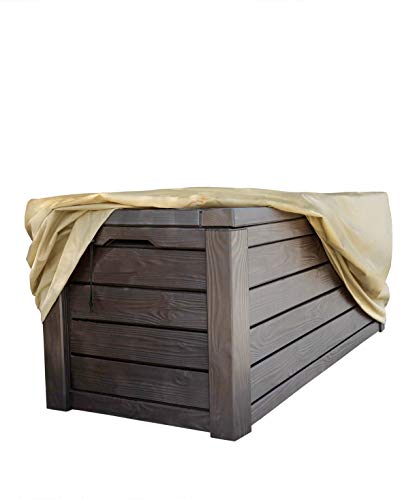 Sturdy Covers Deck Box Defender Cover - All-Season Outdoor Deck Box Cover (Black, Medium)