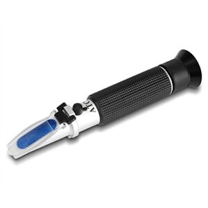 Alcohol Test Refractometer, Asixx Beer Refractometer, Alcohol Refractometer Professional Handheld Alcohol Test Refractometer Wine Tester, Made Aluminum, 0~80% Measuring Range