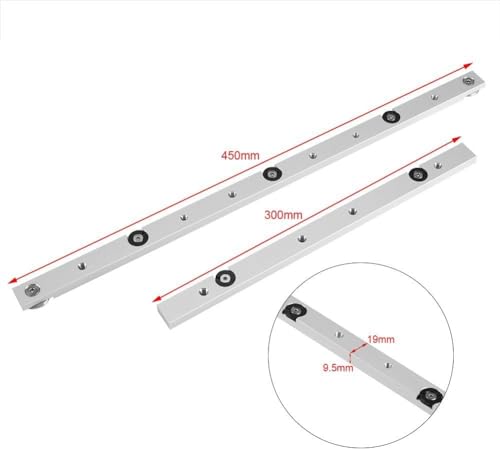 FTVOGUE Aluminium Alloy Miter Bar Slider Table Saw Miter Gauge Rod Wood Woodworking Tool (450mm/17.71inch)