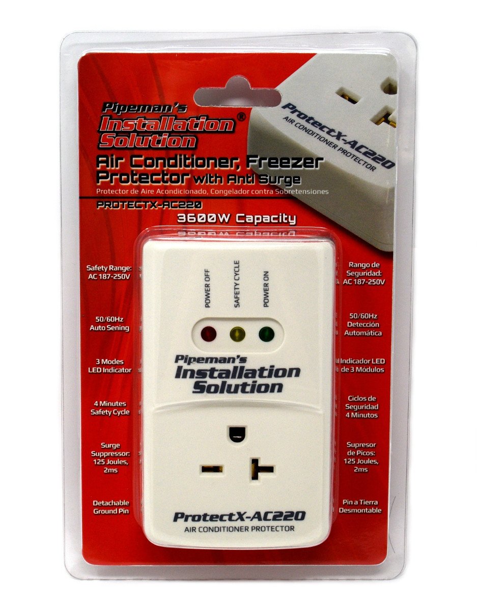 2 Pack AC 220v Surge Brownout Voltage Protector 3600 Watts Freezer (New Model)