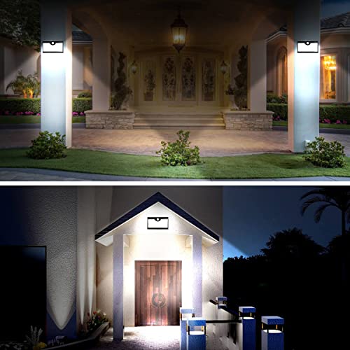 HVIKOV Motion Sensor Light Outdoor, 60 Led Solar, 5 Modes Remote Control,1300LM Waterproof Wide Angle, Wireless Super Bright Security Wall Lights for Driveway, Wall, Patio, Yard, Garden（Black）