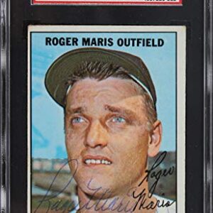 Yankees Roger Maris Signed 1967 Topps #45 Auto Card SGC - Baseball Slabbed Autographed Cards