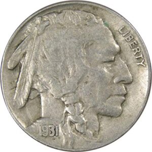 1931 s indian head buffalo nickel 5 cent piece vf very fine 5c us coin