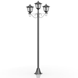 72" solar lamp post lights, triple-head street vintage outdoor post light for garden, lawn, planter not included