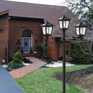 72" Solar Lamp Post Lights, Triple-Head Street Vintage Outdoor Post Light for Garden, Lawn, Planter Not Included