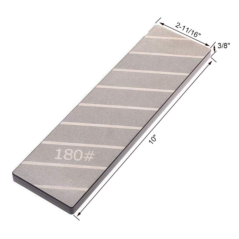 SCOTTCHEN Diamond Flattening Stone Lapping Plate Double-sided Extra Large 10x3 inch (120&180) Grit Diamond Sharpening Plate Fixing Stone Flattener