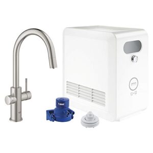 grohe 31251dc2 blue water filter pull-down kitchen faucet supersteel (stainless steel)
