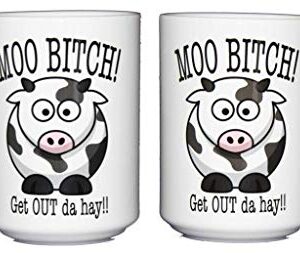 Funny Song Parody Coffee Mugs - Moo Bitch - Get Out Da Hay - Cow Humor - Farm Life (Moo Bitch)