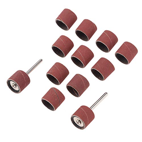 100 PCs Sanding Bands 600 Grit Drums Sleeves for DREMEL Rotary Tools with 2PCs Mandrel 12CM