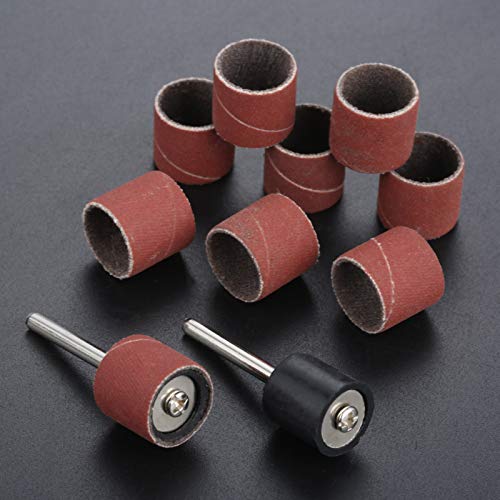 100 PCs Sanding Bands 600 Grit Drums Sleeves for DREMEL Rotary Tools with 2PCs Mandrel 12CM