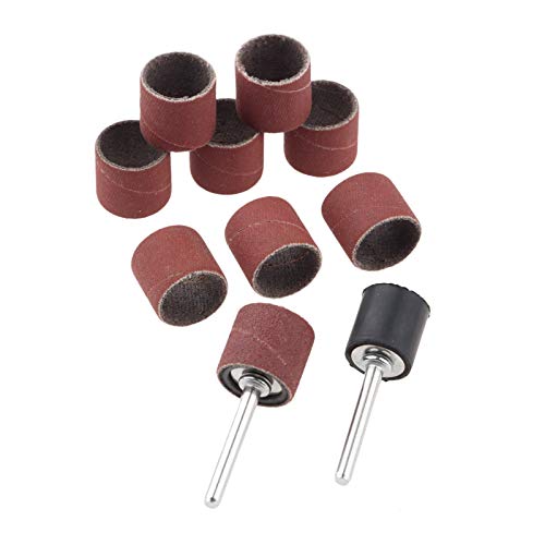 100 PCs Sanding Bands 600 Grit Drums Sleeves for DREMEL Rotary Tools with 2PCs Mandrel 12CM