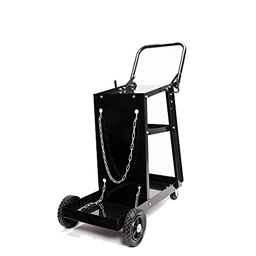 Z ZTDM Welding Welder Cart MIG TIG ARC Universal Equipment Trolley Plasma Cutter Tank Tool Storage with Silent Wheels,Removable,Portable-110lbs Capcity