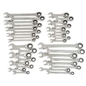 gearwrench 34 pc. standard & stubby ratcheting wrench set, sae & metric - 85034