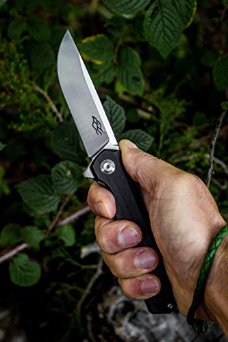 Firebird GANZO FH11 Pocket Folding Knife D2 Steel Flip Blade G10 Anti-slip Handle with Clip Hunting Gear Fishing Camping Outdoor Folder EDC Pocket Knife (Black)