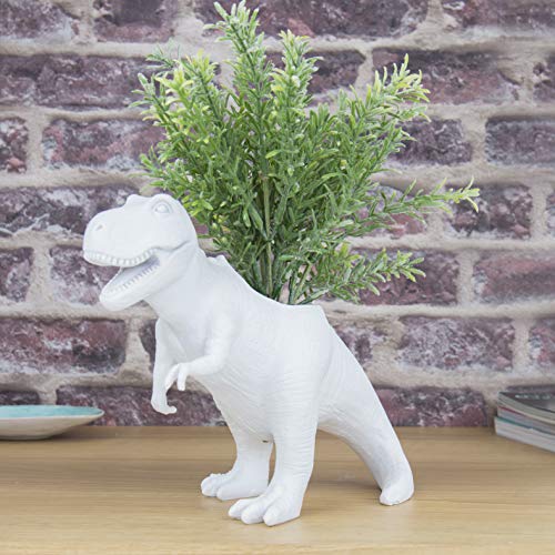 Gift Republic T-Rex Dinosaur White Planter