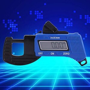 Thickness Gauge 0-12.7mm Range, Digital Display Measuring Tool Inch/Millimeter Conversion Portable Quick Mini Calipers Used to Measure Thickness of Paper, PU Leather (1)