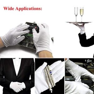 White Soft Cotton Gloves Handling Gloves Dry Hands,Photograph,Art Handling,Jewelry Silver Coin Inspections,Cosmetic(10 Pairs)