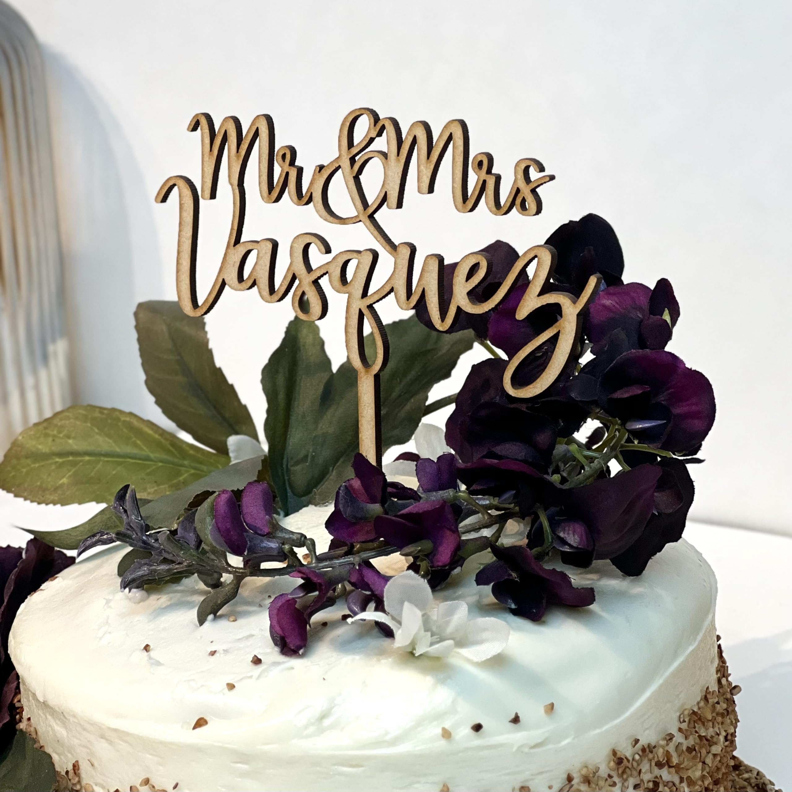 Personalized Wedding Cake Topper, Wooden Cake Toppers, Mr Mrs Customized Wedding Last Name To Be Bride & Groom