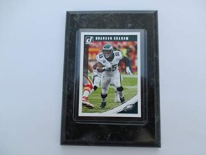 brandon graham philadelphia eagles 2018 donruss player card mounted on a 4" x 6" black marble plaque