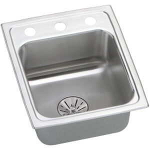 elkay lradq151765pd2 lustertone classic single bowl drop-in stainless steel ada sink with perfect drain