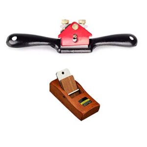 adjustable spokeshave with flat base and metal blade for wood craft, smooth planes woodworking,premium hand tool for wood craver, perfect manual tool for wood working(1pc metal and 1pc wood)