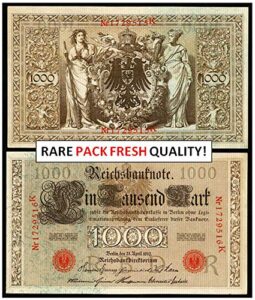1910 de giant pack fresh german 1910 1000 marks! highest denom largest german empire bill! 1000 marks crisp uncirculated