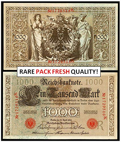 1910 DE GIANT PACK FRESH GERMAN 1910 1000 MARKS! HIGHEST DENOM LARGEST GERMAN EMPIRE BILL! 1000 Marks CRISP UNCIRCULATED