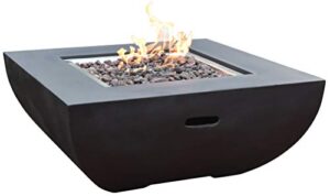 modeno aurora outdoor fire pit propane table 34 inches square firepit table concrete high floor clearance patio heater electronic ignition backyard fireplace cover lava rock included