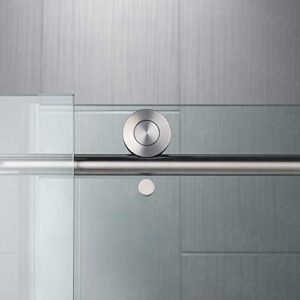 WOODBRIDGE MSDC4876-B Frameless Sliding Glass Shower Door | 44"-48"W x 76"H | Brushed Nickel Finish