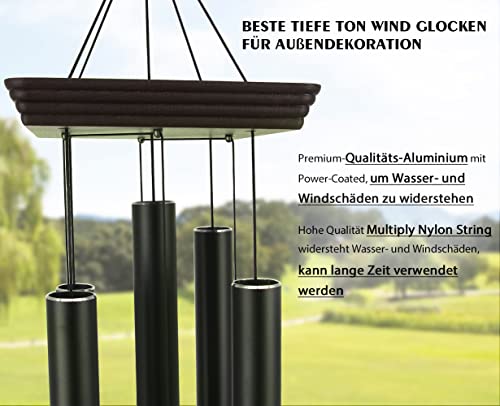 ASTARIN Large Wind Chimes Outdoor 48 Inch Sympathy Wind Chime with 5 Heavy Aluminum Tubes Tuned Soothing Melody, Memorial Wind Chimes for Outside Decoration (Patio, Garden, Yard)