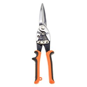 finder 12" aviation snips, long straight cut tin snips cutting shears power cutter with cr-v blade & comfortable grip, 300mm scissors for cutting metal sheet, hard material, industrial quality
