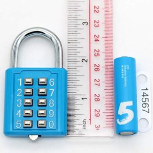 MIONI 10 Position Button Combination Padlock, 5 Position Locking Mechanism, bluexi15:18