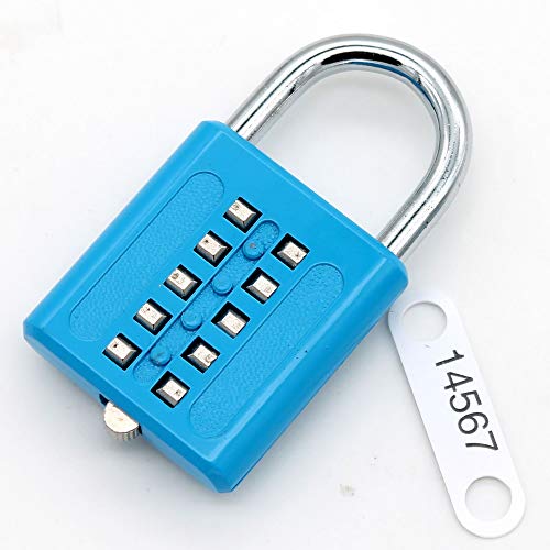 MIONI 10 Position Button Combination Padlock, 5 Position Locking Mechanism, bluexi15:18