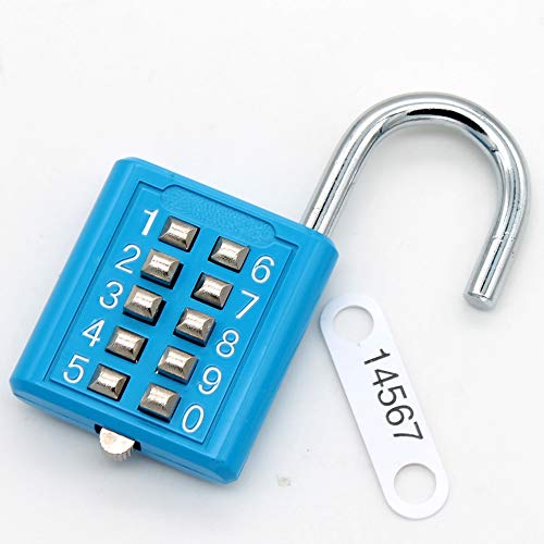 MIONI 10 Position Button Combination Padlock, 5 Position Locking Mechanism, bluexi15:18