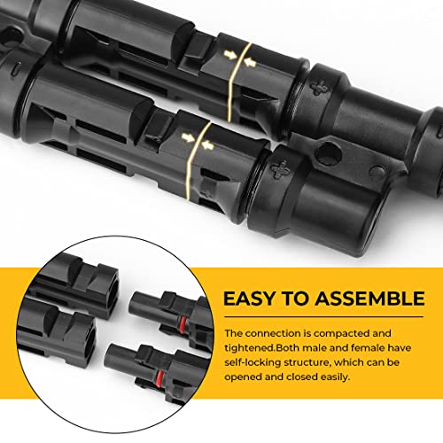 BougeRV Solar Branch Connectors Y Connector for Parallel Connection Between Solar Panels FMM+MFF (2 Pairs)