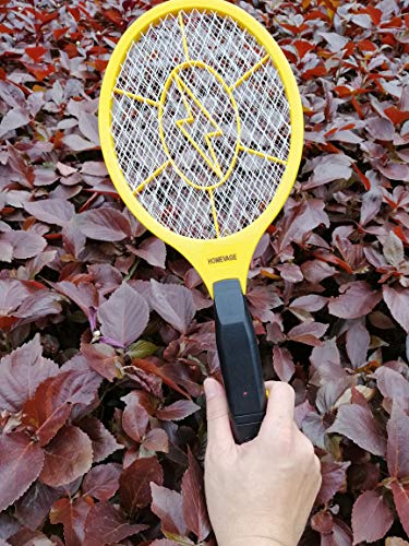 Electric Fly Swatter - Bug Zapper - Best High Voltage Handheld Mosquito Killer - Wasp, Fruit Fly, Insect Trap Racket for Indoor, Travel, Camping and Outdoor Control (2 AA Batteries Included)