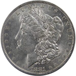 1881 o morgan dollar au about uncirculated 90% silver $1 us coin collectible