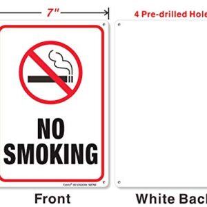 No Smoking Sign,2 Pack No Smoking Metal Reflective Signs - 10 x 7 .040 Rust Free Heavy Duty Aluminum Sign - UV Printed with Professional Graphics - Easy to Mount - Indoor & Outdoor Use