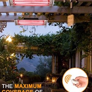 Star Patio Electric Patio Heater with Remote, Indoor/Outdoor Heater, Space Heater, Infrared Heater, Wall Mounted, suitable as Gazebo Heater, Balcony Heater, Garage Heater, 1530