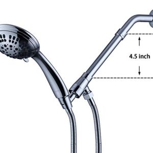 G-Promise Solid Brass Shower Head Extension Arm, 7 Inch Shower Arm Extension, Shower Head Extender, Lower Shower Head, All Solid Brass Construction, Chrome (shower arm extension)
