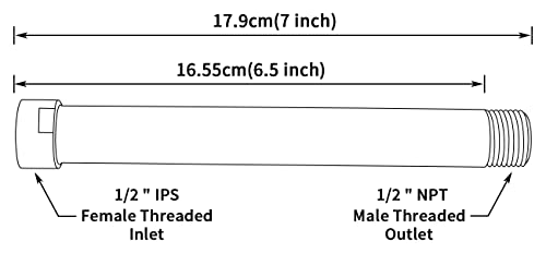 G-Promise Solid Brass Shower Head Extension Arm, 7 Inch Shower Arm Extension, Shower Head Extender, Lower Shower Head, All Solid Brass Construction, Chrome (shower arm extension)