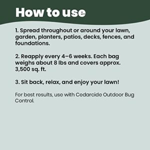 Cedarcide Insect Repelling Cedar Granules | Repels Fleas, Mosquitoes, Ants, Mites | Protect Your Lawn with a Cedar Barrier | Family & Pet Friendly | 4 Bags (32 Lbs)