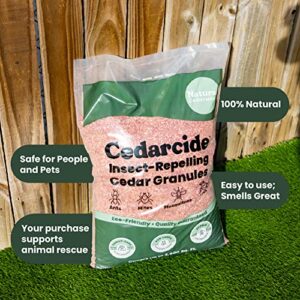Cedarcide Insect Repelling Cedar Granules | Repels Fleas, Mosquitoes, Ants, Mites | Protect Your Lawn with a Cedar Barrier | Family & Pet Friendly | 4 Bags (32 Lbs)