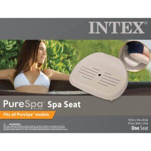 Intex 28502E PureSpa Non-Slip Removable Contoured Seat for Inflatable Hot Tub Spa Accessory with Adjustable Heights, Tan, (2 Pack)