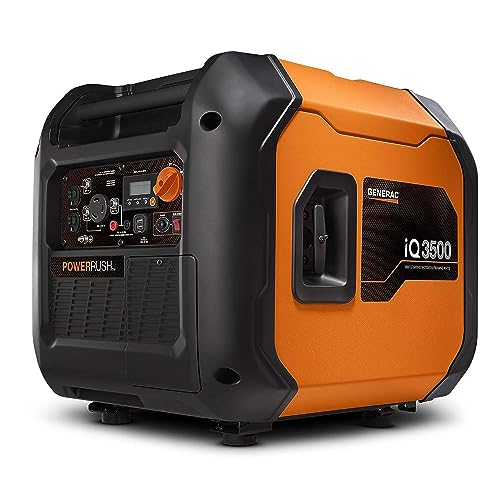 Generac 7127 iQ3500 3,500-Watt Gas-Powered Portable Inverter Generator - Durable, Lightweight Design with Parallel Capability - Speed Selection for Quiet Performance or Maximum Power - CARB Compliant