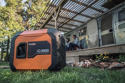 Generac 7127 iQ3500 3,500-Watt Gas-Powered Portable Inverter Generator - Durable, Lightweight Design with Parallel Capability - Speed Selection for Quiet Performance or Maximum Power - CARB Compliant