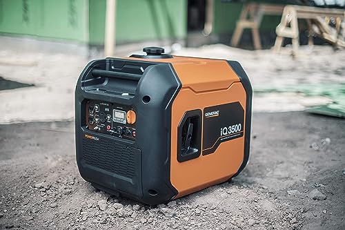 Generac 7127 iQ3500 3,500-Watt Gas-Powered Portable Inverter Generator - Durable, Lightweight Design with Parallel Capability - Speed Selection for Quiet Performance or Maximum Power - CARB Compliant