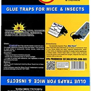 Blue-Touch Mouse Glue Traps, Peanut Butter Scented Best glue traps glue boards for mice, insects and crawling pests. 8.5x5.5 inches, 1.1 OZ – 100 Traps/Box